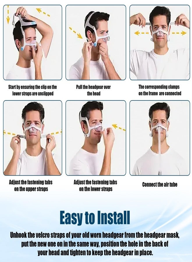 ألوكس غطاء رأس بديل لجهاز ResMed AirFit/AirTouch لقناع الأنف، مزود بمشابك مغناطيسية - غطاء رأس Airfit N20 و Airtouch N20، قياسي/متوسط، أزرق (عبوة واحدة) - Image 5